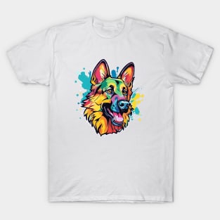 Rainbow Shepherd: A Colorful and Playful German Shepherd Design T-Shirt